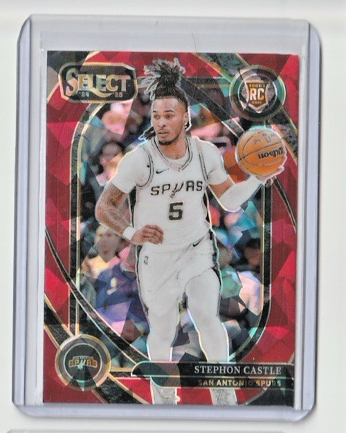2024-25 Panini Select Stephon Castle Courtside Red Ice Prizm SP RC #292 Spurs