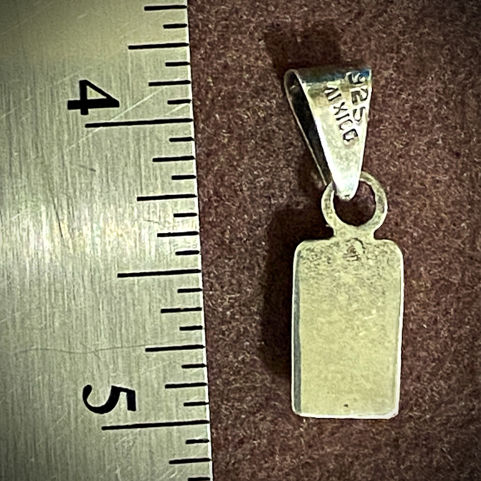 rectangular bar 925 mexico sterling silver pendant - image 4