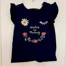 Baby Girl 3-6 months F&F Blue Smiles For Mummy T-Shirt (40 13)