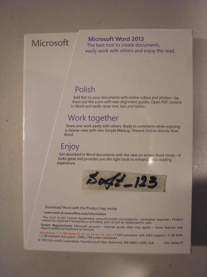 MS Microsoft Office Word 2013 Full English Retail Boxed Version PKC =SEALED= - Image 2 of 4