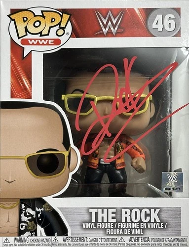 🔥Funko Pop! - WWE Wrestling - The Rock  #46 Signed Dwayne Johnson W/COA!🔥
