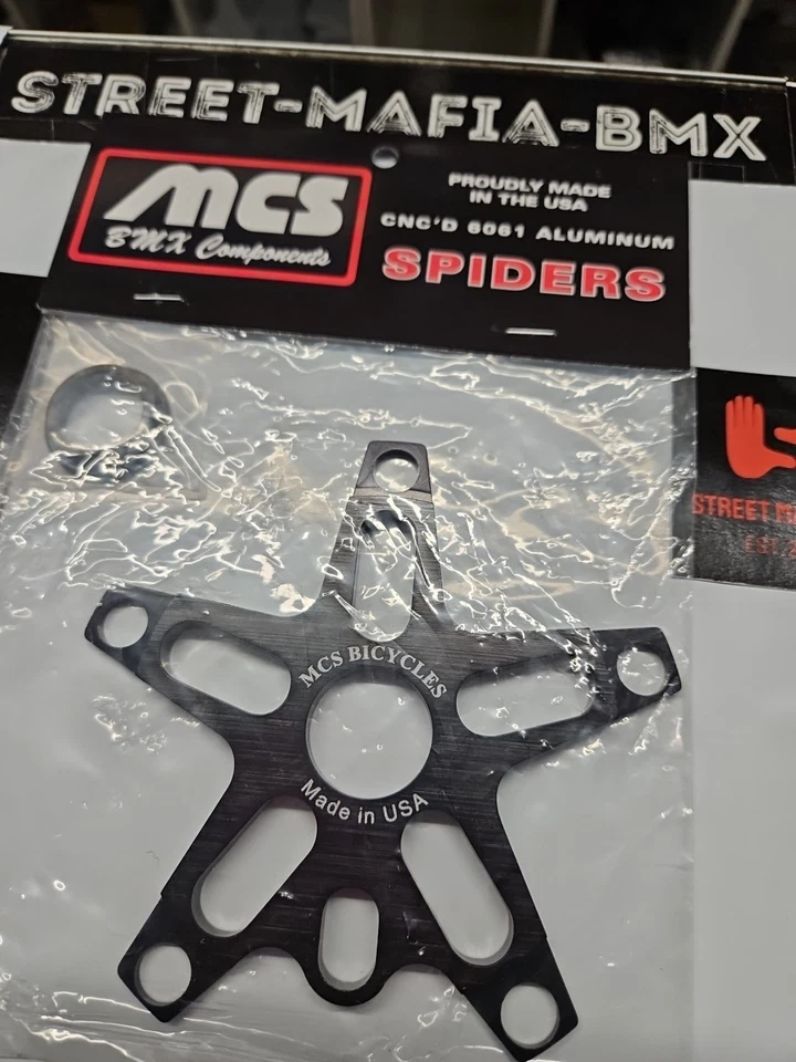 MCS BMX CNC 6k CHAINRING SPIDER Black ALLOY USA MADE FIT SE GT Hutch Haro DK new - Image 2 of 4