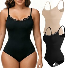 Women Tummy Control Shapewear Bodysuit Compression Shaping Butt Lifter Lace Cami
