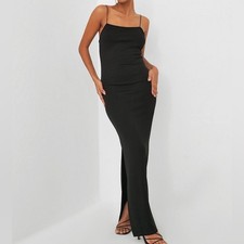 NA-KD Black Women’s Spaghetti Strap Maxi Dress