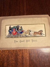  Victorian Stevengraph “The Good Old Days” Thomas Stevens Silk Woven Picture