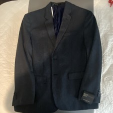 Banana Republic Slim Fit 44R Dark Blue Herringbone Blazer Two-Button Notch Lapel