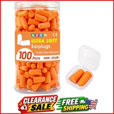 100 Pairs Ear Plugs Bulk, NRR 32Db Soft Foam Ear Plugs for Sleeping Noise Cancel
