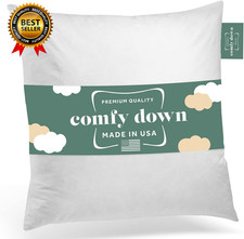 22X22 Throw Pillow Insert, down Feather Fill, 100 Cotton Cover, Made in USA