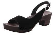 Softclox Sandale Konny 07 Schwarz Nubukleder Sandalette Schnalle Absatzsandale