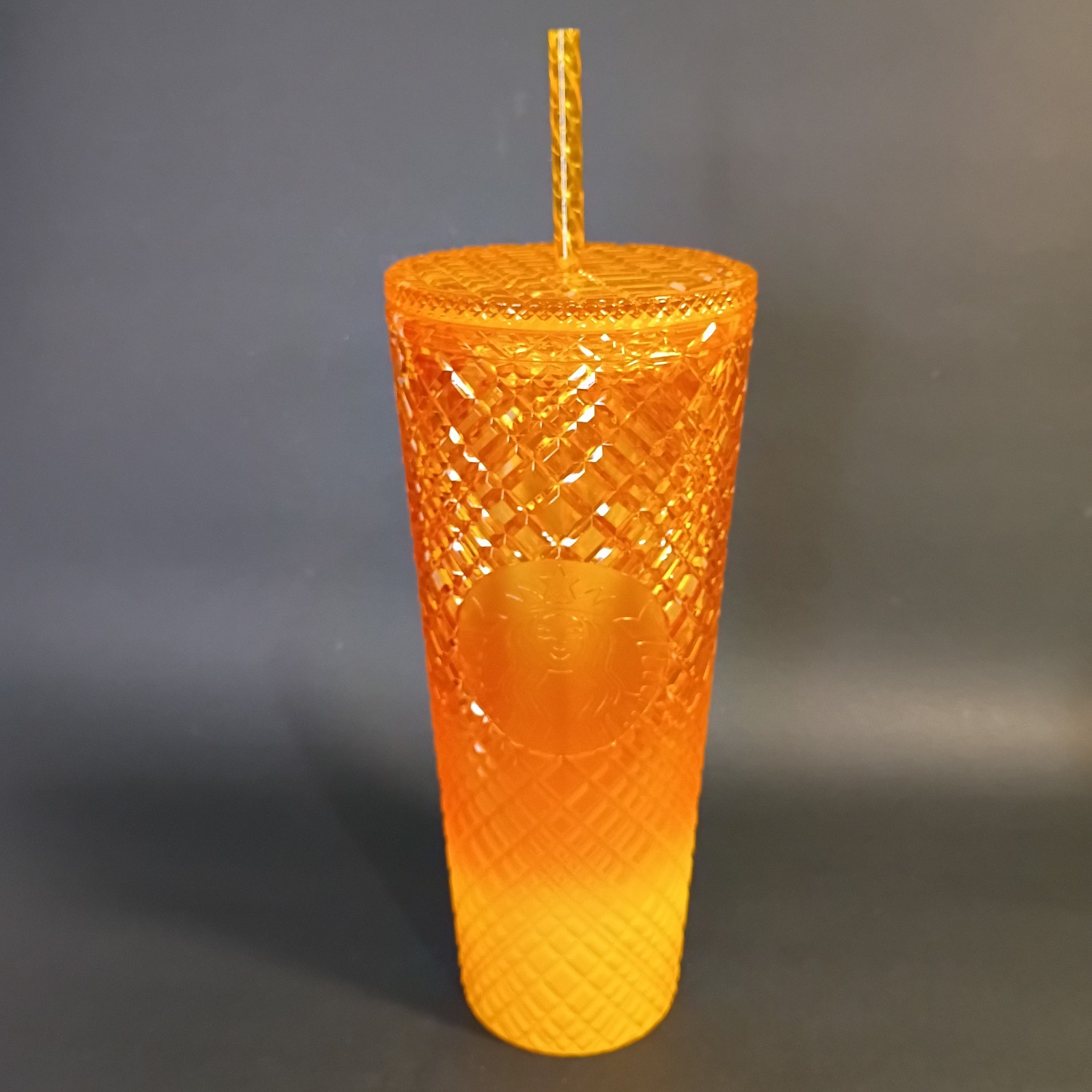 Starbucks 2022 Summer Mango Ombre Orange Jeweled Studded Venti Tumbler 24 oz