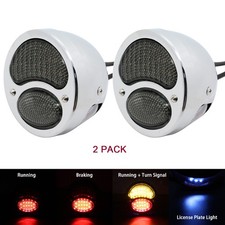 2x Chrome Led Custom Hot Rat Street Rod Tail Lights W Turn Signals Ford Model A