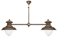 Premium Deckenleuchte Echt Messing Lampe Antik 2Xe27 HöHenverstellbar LäNge: 1M