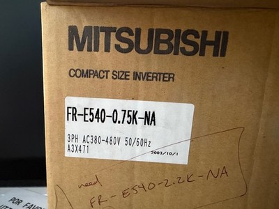 Mitsubishi FR-E540-0.75K-NA AC Drive E500 400V Class - New Open Box
