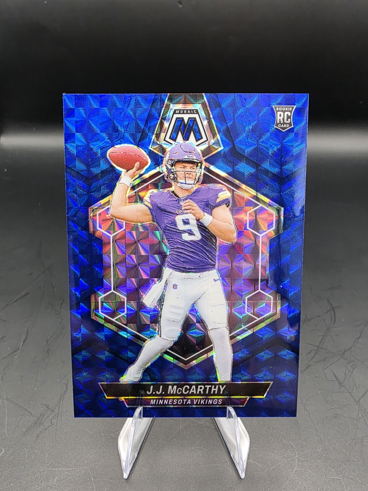 2024 Panini Mosaic #310 J.J. McCarthy Mosaic Blue #/99
