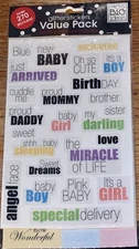 Glitter Stickers Value Pack BABY theme Over 270 Stickers!~Me & My Big Ideas ~NEW