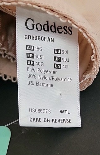 NEW Goddess Keira GD6090 Fawn Underwire Banded Bra NWT Size 40I New With Tags - Picture 8 of 8