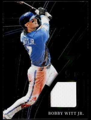 2023 Panini Select #SM-BW Bobby Witt Jr. Sparks Material Gold Prizm Relic
