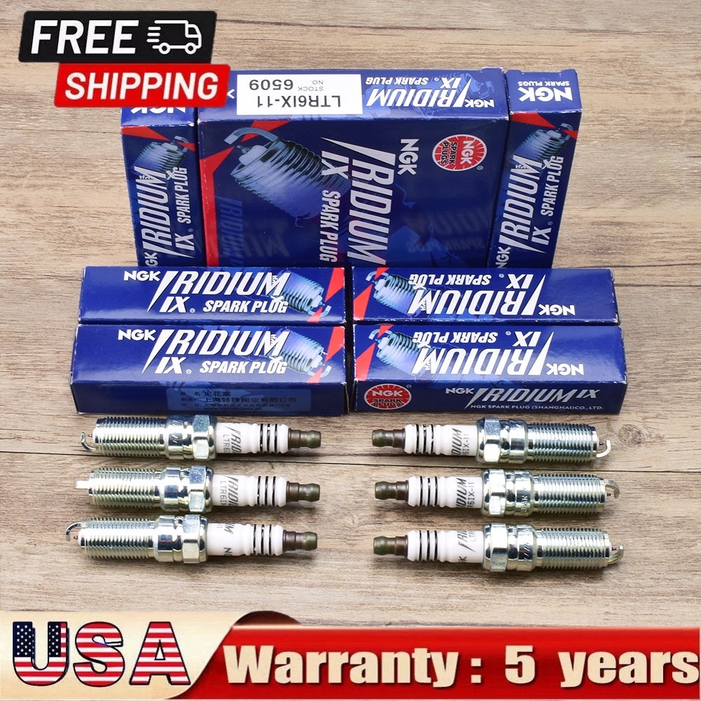 6PCS OEM NGK #6509 LTR6IX-11 Iridium IX Spark Plugs For Ford Cadillac Chevrolet