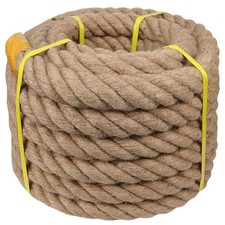 Natural Jute Hemp Rope 2 Inch x 65 Feet Thick Manila Rope for Docks, Railin...