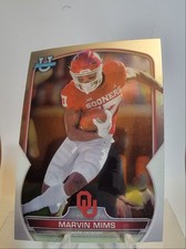 2022 Bowman University Chrome #4 Marvin Mims - Oklahoma Sooners