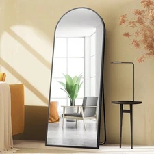 64"X21" Arched Full Length Mirror, Full Body Standing Mirror Floor Mirrors-ZengC