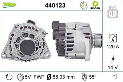 Lichtmaschine Generator Lima VALEO RE-GEN - AT 440123 +71.40  Pfand 120A für CEE