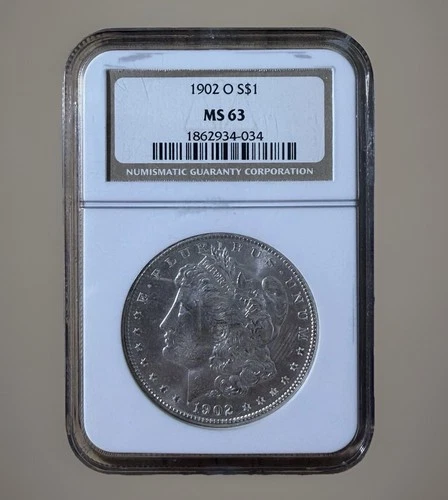 1902-O Morgan Silver Dollar NGC MS63 New Orleans Mint $1 UNC Certified