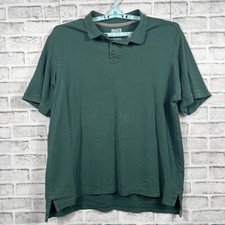 Duluth Trading Co. Polo Shirt Mens XL Green Short Sleeve 100 Cotton Tagless