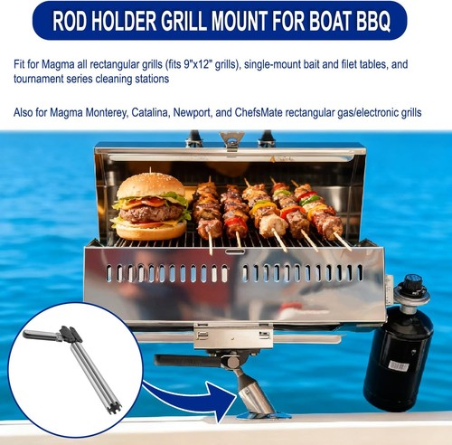 per Magma T10-355 Supporto Griglia Porta Canna da Pesce Regolabile ad Angolo, Adatto 9"x12" - Foto 2 di 13