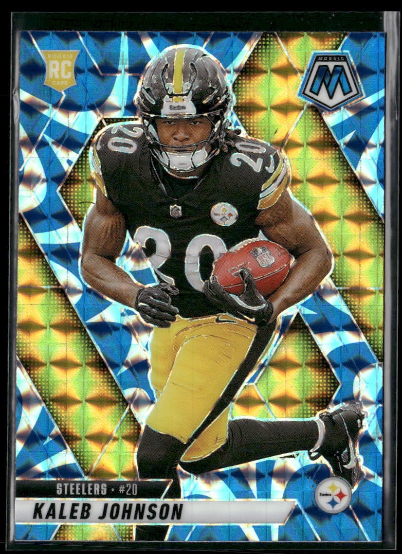 Rookie 2025 Panini Mosaic #315 Kaleb Johnson Mosaic Reactive Blue