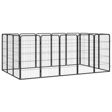 Dog Playpen Black Powder-coated steel Expandable Dog Playpen