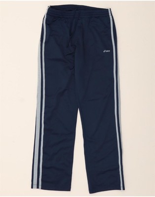 ASICS Mens Tracksuit Trousers Large  Navy Blue Polyester BE07
