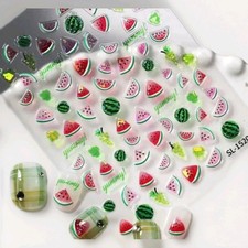 Wassermelone Nagelsticker -  Selbstklebend