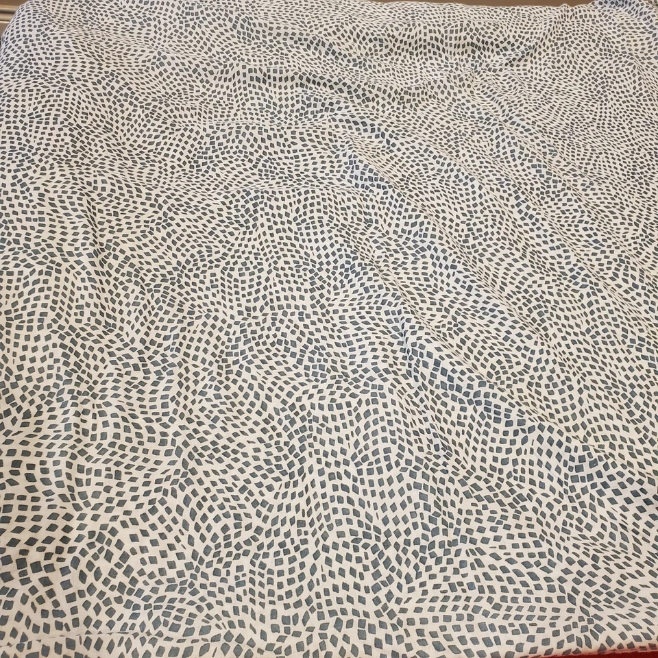 Funda nórdica Ikea Queen estampado abstracto mezcla de algodón blanco y verde azulado usada en excelente estado ligera Foto 3 de 4