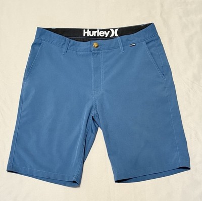 Hurley Quick Dry Classic Fit Mens 32 Slate Blue 9'' Inseam Hybrid Walk Shorts