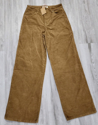 Nwt Boden Women's Wide Leg Corduroy Pants 5 Pockets Size 6 Long Brown Trousers 