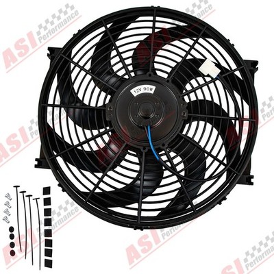 14'' 12V 90W Universal Elektrische Lüfter Kühlerlüfter Ziehen Schieben+Einbausatz
