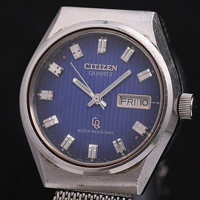 Citizen Christron QZ Day-Date Blue Dial SS 3-Hand