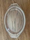 Vintage Pyrex 045 Clear Glass Oval Casserole Lid As Is Chipped