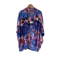 Victoria’s Secret Asian Inspired Floral Print Kimono Robe Cover Up XS/S Colorful