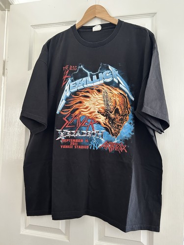 Vintage T-Shirt The Big 4 NYC Slayer Megadeth Anthrax Metallica Tour 2011 - Image 1