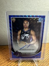 2025-26 Bowman #BCA-JE John Tonje Chrome True Blue Refractor Auto /150 RC