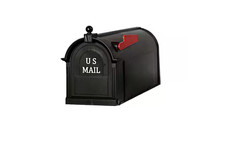 Postal Pro Post Mount Black Plastic Large Mailbox