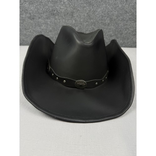 Stetson Rodeo Dr Collection Black Leather Cowboy Hat Studded Concho Large
