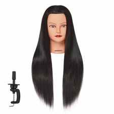 Mannequin Head Hair 26"-28" Synthetic Fiber Hair Styling Training Manikin