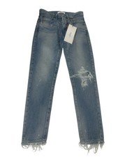 Moussy Vintage Jeans Women  s Size 23 Blue Denim Distressed Cropped Straight NWT