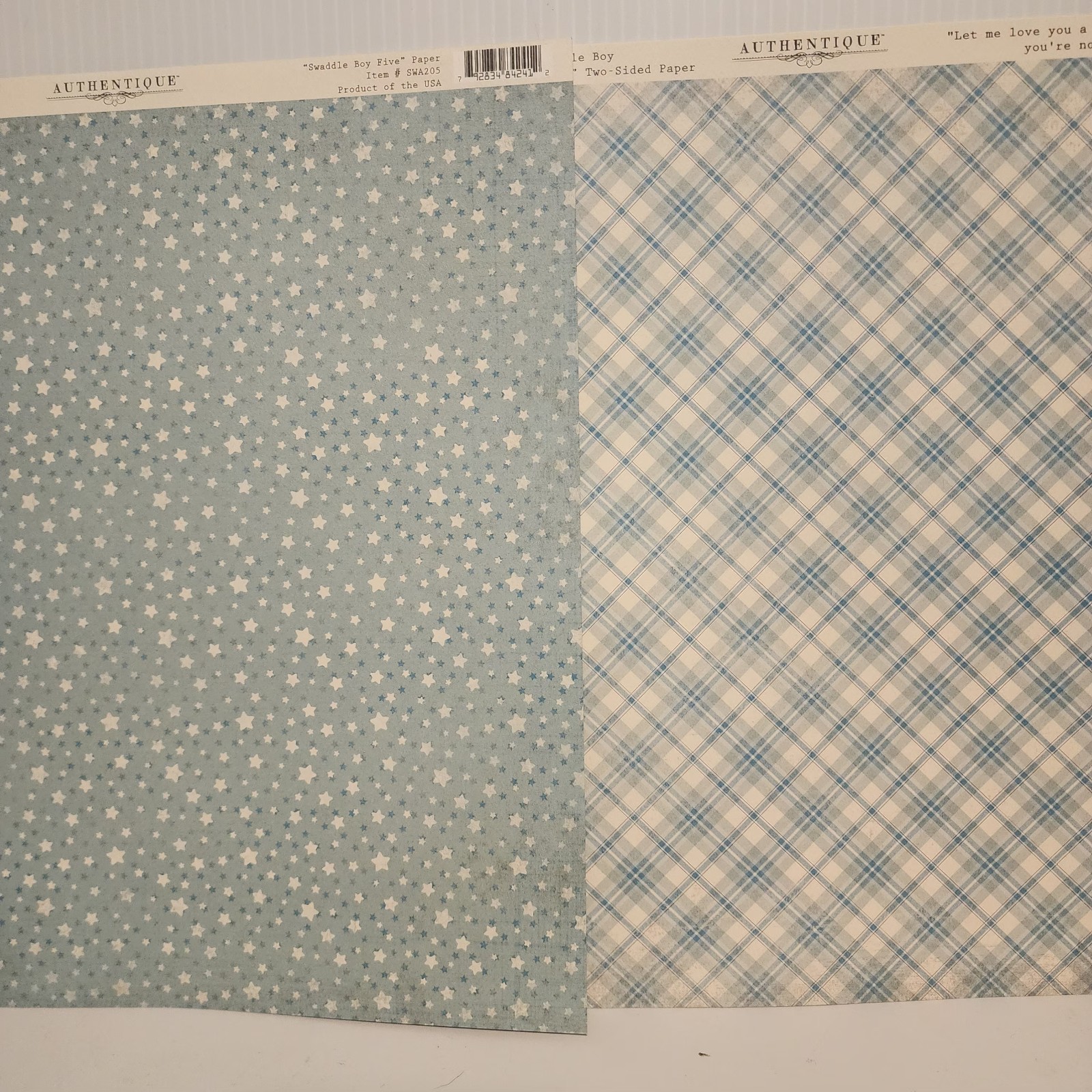 Authentique SWADDLE Baby Boy Collection Kit 12x12 Scrapbook Paper