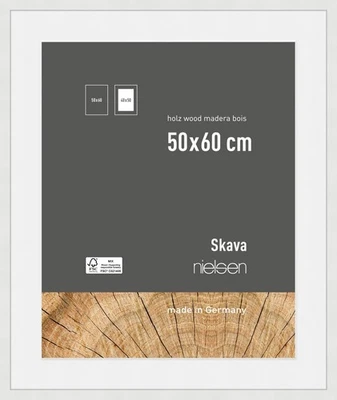 Nielsen Holz-Bilderrahmen Skava weiß 50x60 cm mit Passepartout 40x50 cm - Bild 1 von 4