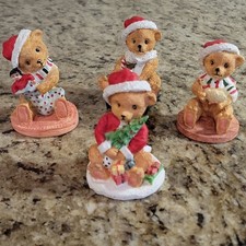 Albert E. Price Products Bear Figurine Set Christmas Set of 4 Goose Presents Toy