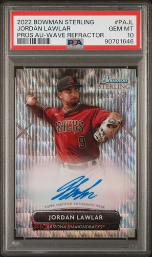 2022 Bowman Sterling Jordan Lawlar Wave Refractor Auto /125 PSA 10 Diamondbacks